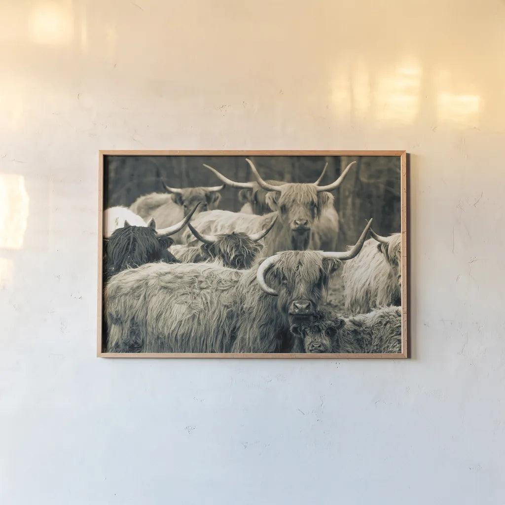 Family Portrait by Nathan Larson. shown as a paper print in a natural frame. Available as a archival giclee rolled canvas, fine art paper, or poster print. SKU 96202i.