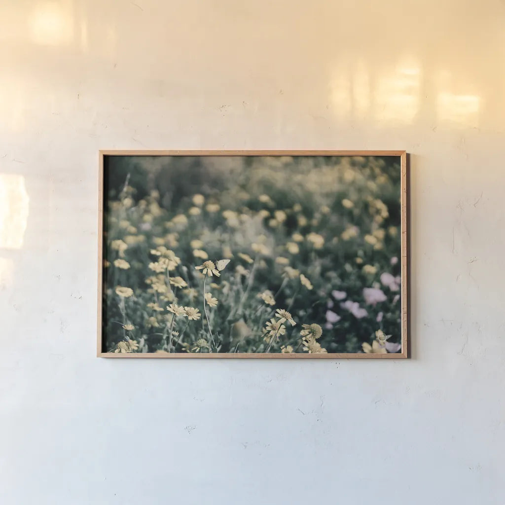 Field Friends Fade by Nathan Larson. shown as a paper print in a natural frame. Available as a archival giclee rolled canvas, fine art paper, or poster print. SKU 71624i.
