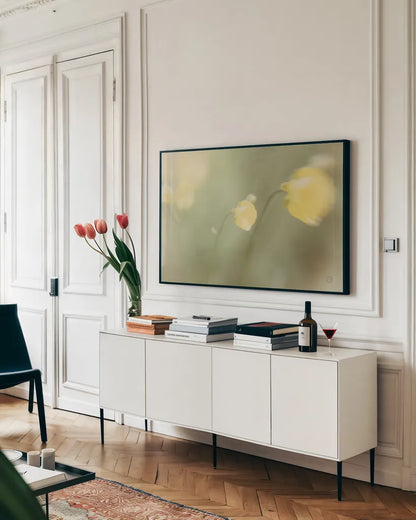 Field Trip by Nathan Larson. shown as a framed stretched canvas in a living room above a console. Available as a archival giclee rolled canvas, fine art paper, or poster print. SKU 71626i.