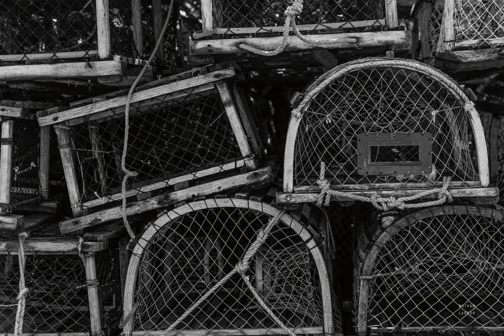 Fishing Village Traps by Nathan Larson. SKU 102033i. Archival Giclee Fine art print for wall decor.