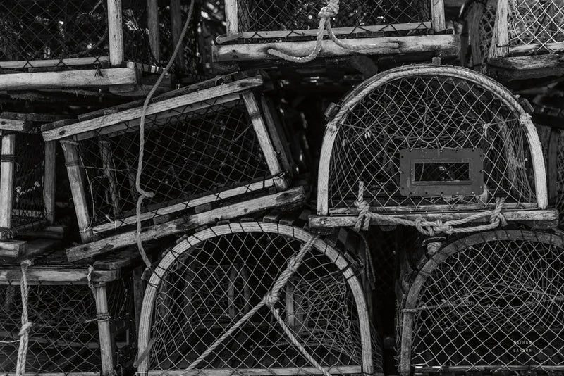 Fishing Village Traps by Nathan Larson. SKU 102033i. Archival Giclee Fine art print for wall decor.