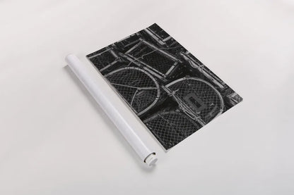 Fishing Village Traps by Nathan Larson. shown as a rolled paper print. Available as archival giclee rolled canvas, fine art paper, or poster print. SKU 102033i.