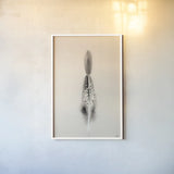 Floating Feathers I Sepia by Nathan Larson. shown as a paper print in a white frame. Available as a archival giclee rolled canvas, fine art paper, or poster print. SKU 74146h.