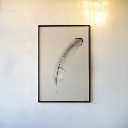 Floating Feathers III Sepia by Nathan Larson. shown as a paper print in a black flame. Available as a archival giclee rolled canvas, fine art paper, or poster print. SKU 74148h.