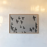Flock I by Nathan Larson. shown as a paper print in a natural frame. Available as a archival giclee rolled canvas, fine art paper, or poster print. SKU 97908i.