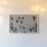 Flock I by Nathan Larson. shown as a paper print in a white frame. Available as a archival giclee rolled canvas, fine art paper, or poster print. SKU 97908i.