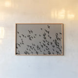 Flock II by Nathan Larson. shown as a paper print in a natural frame. Available as a archival giclee rolled canvas, fine art paper, or poster print. SKU 97909i.
