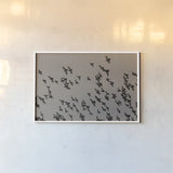 Flock II by Nathan Larson. shown as a paper print in a white frame. Available as a archival giclee rolled canvas, fine art paper, or poster print. SKU 97909i.