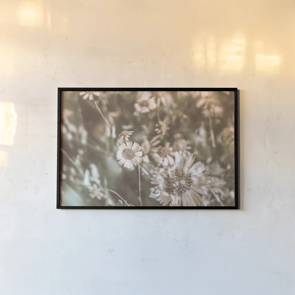 Flower Power by Nathan Larson. shown as a paper print in a black flame. Available as a archival giclee rolled canvas, fine art paper, or poster print. SKU 71625i.