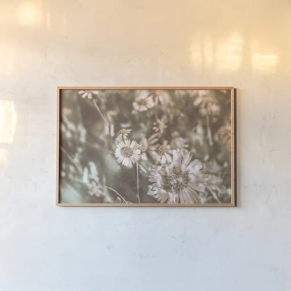 Flower Power by Nathan Larson. shown as a paper print in a natural frame. Available as a archival giclee rolled canvas, fine art paper, or poster print. SKU 71625i.