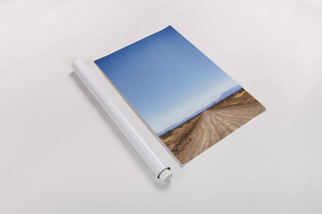 Follow Your Road by Nathan Larson. shown as a rolled paper print. Available as archival giclee rolled canvas, fine art paper, or poster print. SKU 77275h.