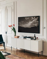 From Below by Nathan Larson. shown as a framed stretched canvas in a living room above a console. Available as a archival giclee rolled canvas, fine art paper, or poster print. SKU 81196i.