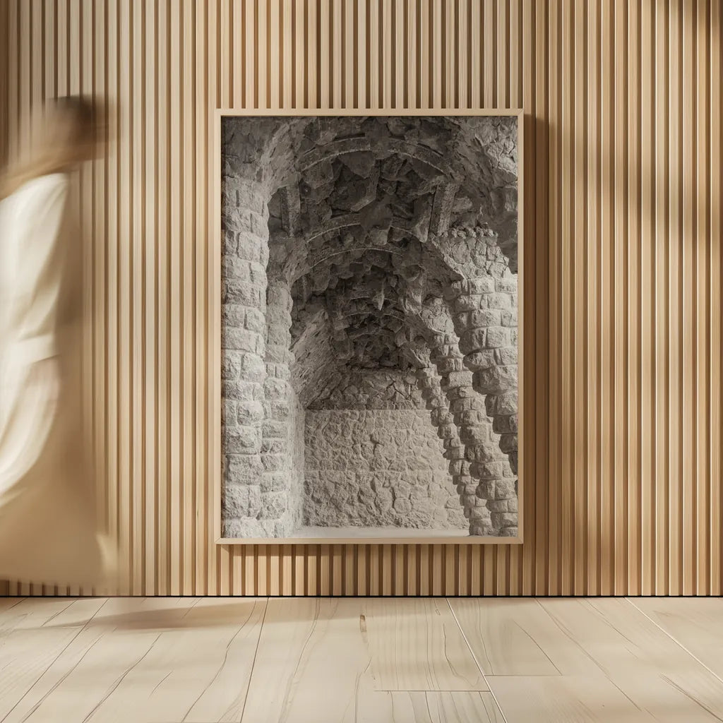 Gaudi Vaults II by Nathan Larson. shown as over sized large wall art. Available as an archival giclee rolled canvas, fine art paper, or poster print. SKU 87719h.
