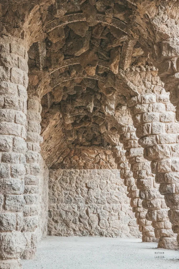 Gaudi Vaults II Color by Nathan Larson. SKU 87720h. Archival Giclee Fine art print for wall decor.