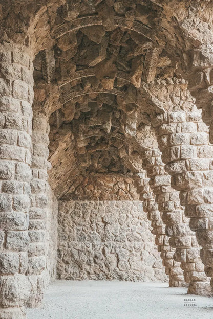 Gaudi Vaults II Color by Nathan Larson. SKU 87720h. Archival Giclee Fine art print for wall decor.