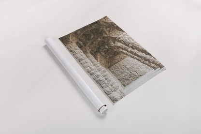 Gaudi Vaults II Color by Nathan Larson. shown as a rolled paper print. Available as archival giclee rolled canvas, fine art paper, or poster print. SKU 87720h.