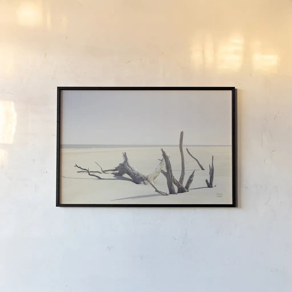 Georgia Driftwood I by Nathan Larson. shown as a paper print in a black flame. Available as a archival giclee rolled canvas, fine art paper, or poster print. SKU 85273i.