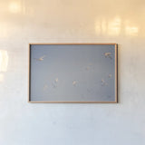 Georgia Seagulls I by Nathan Larson. shown as a paper print in a natural frame. Available as a archival giclee rolled canvas, fine art paper, or poster print. SKU 85270i.