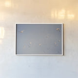 Georgia Seagulls I by Nathan Larson. shown as a paper print in a white frame. Available as a archival giclee rolled canvas, fine art paper, or poster print. SKU 85270i.