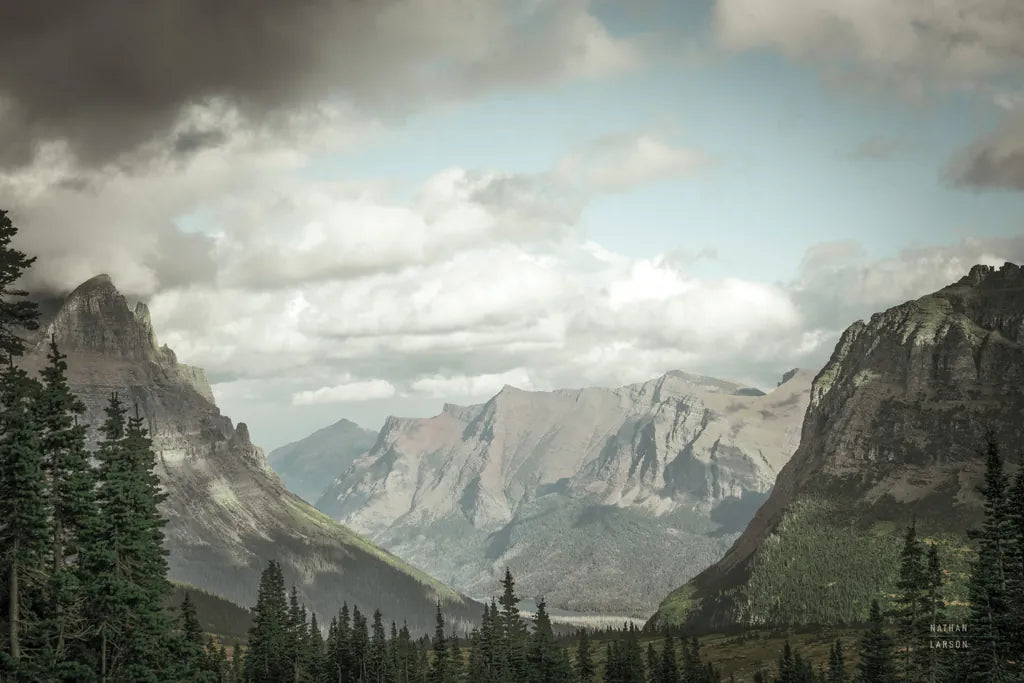 Glacier National Park Gateway by Nathan Larson. SKU 87646i. Archival Giclee Fine art print for wall decor.