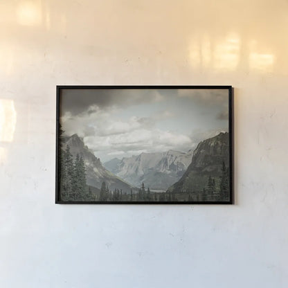 Glacier National Park Gateway by Nathan Larson. shown as a paper print in a black flame. Available as a archival giclee rolled canvas, fine art paper, or poster print. SKU 87646i.