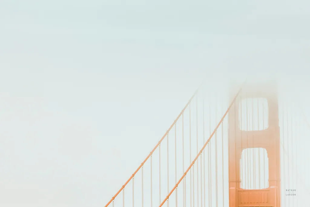 Golden Gate Fog Bright by Nathan Larson. SKU 87946i. Archival Giclee Fine art print for wall decor.