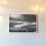 Golden Gate Rays by Nathan Larson. shown as a paper print in a white frame. Available as a archival giclee rolled canvas, fine art paper, or poster print. SKU 86713i.