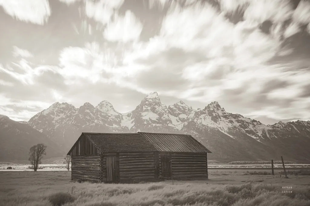 Grand Teton Settlers by Nathan Larson. SKU 92473i. Archival Giclee Fine art print for wall decor.