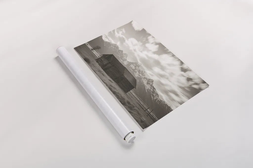 Grand Teton Settlers by Nathan Larson. shown as a rolled paper print. Available as archival giclee rolled canvas, fine art paper, or poster print. SKU 92473i.