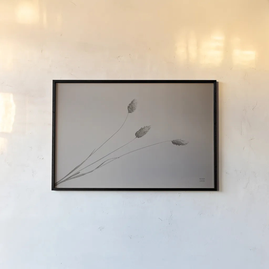 Grass Study by Nathan Larson. shown as a paper print in a black flame. Available as a archival giclee rolled canvas, fine art paper, or poster print. SKU 76846i.
