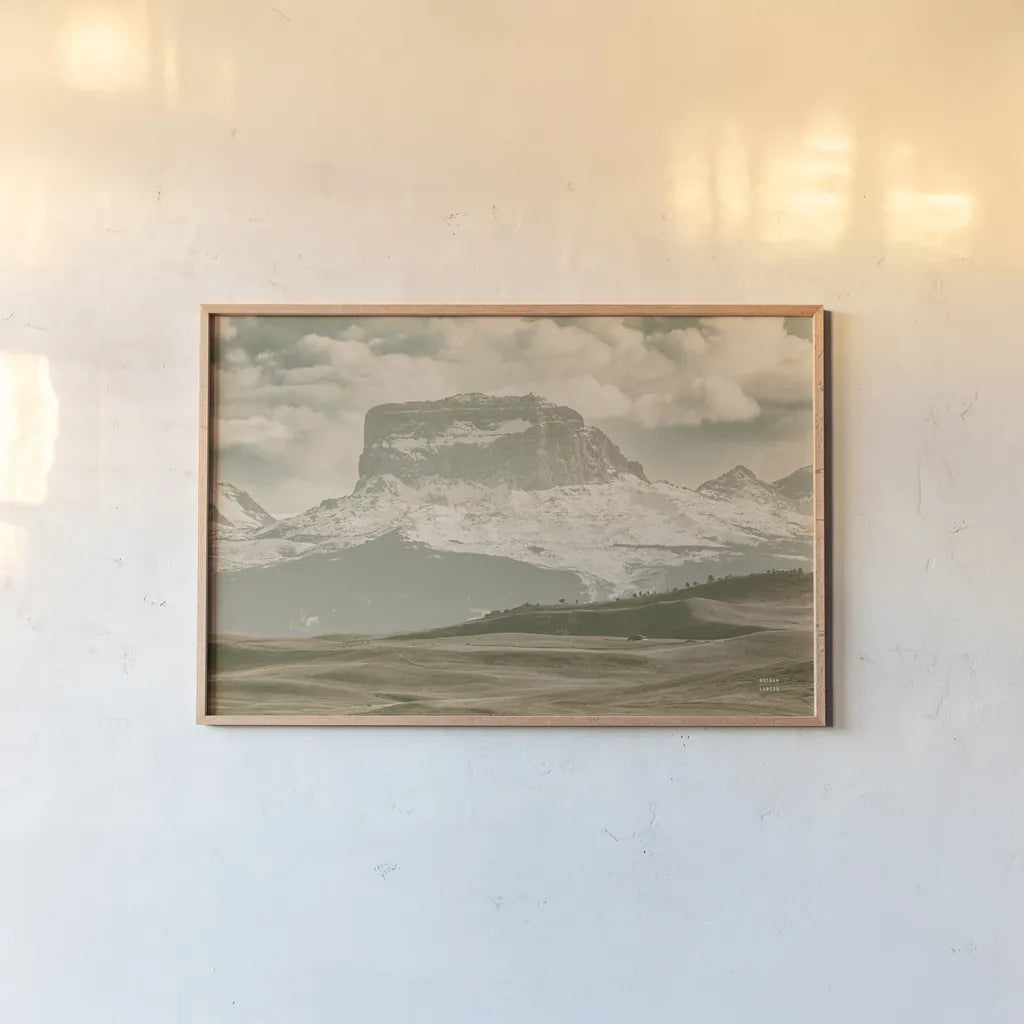 Great Beyond by Nathan Larson. shown as a paper print in a natural frame. Available as a archival giclee rolled canvas, fine art paper, or poster print. SKU 85268i.