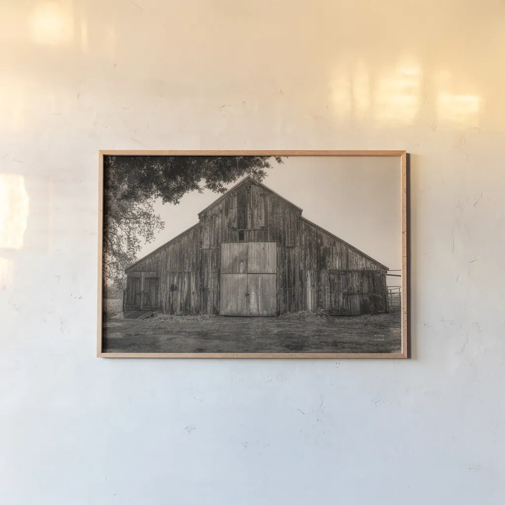 Hiding from the Rain by Nathan Larson. shown as a paper print in a natural frame. Available as a archival giclee rolled canvas, fine art paper, or poster print. SKU 78865i.