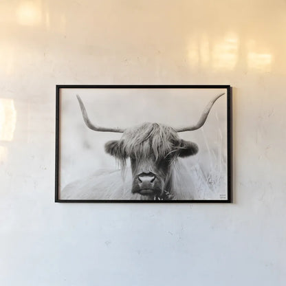 Highland Meadow Portrait BW by Nathan Larson. shown as a paper print in a black flame. Available as a archival giclee rolled canvas, fine art paper, or poster print. SKU 100485i.