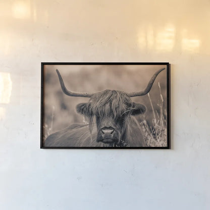 Highland Meadow Portrait Sepia by Nathan Larson. shown as a paper print in a black flame. Available as a archival giclee rolled canvas, fine art paper, or poster print. SKU 100484i.