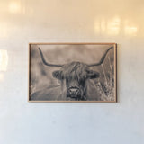 Highland Meadow Portrait Sepia by Nathan Larson. shown as a paper print in a natural frame. Available as a archival giclee rolled canvas, fine art paper, or poster print. SKU 100484i.