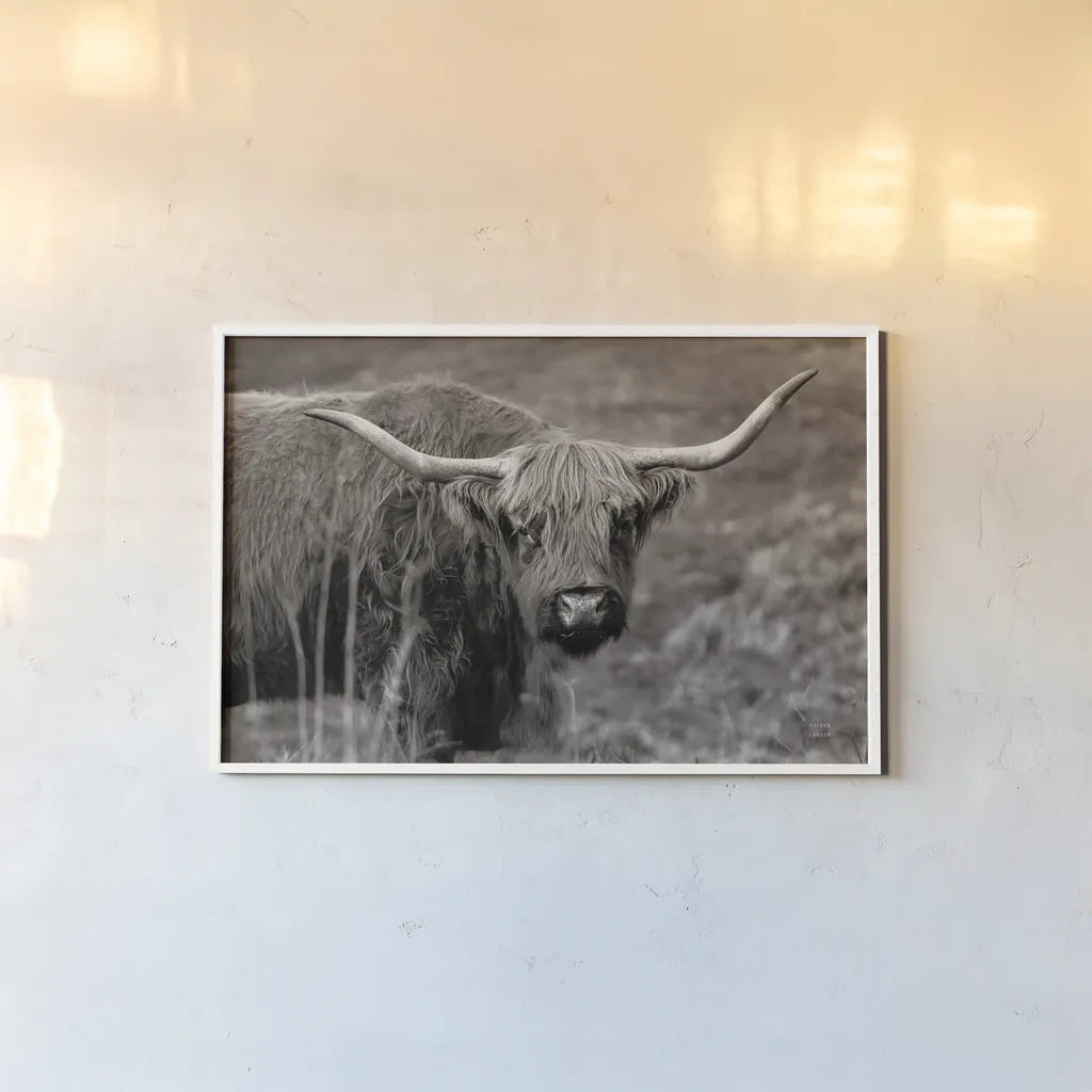 Highland Spring by Nathan Larson. shown as a paper print in a white frame. Available as a archival giclee rolled canvas, fine art paper, or poster print. SKU 79111i.