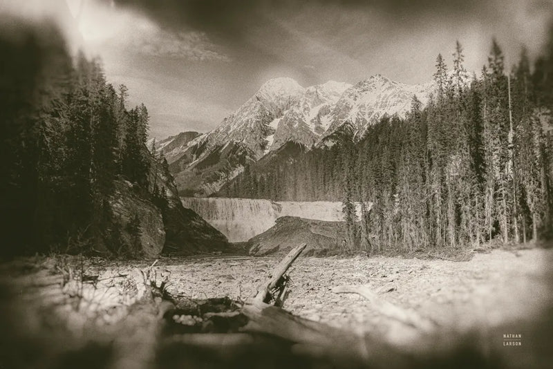 Hike to the Falls by Nathan Larson. SKU 82411i. Archival Giclee Fine art print for wall decor.