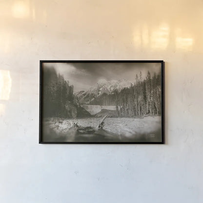 Hike to the Falls by Nathan Larson. shown as a paper print in a black flame. Available as a archival giclee rolled canvas, fine art paper, or poster print. SKU 82411i.