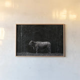 Hill Top Highland BW by Nathan Larson. shown as a paper print in a natural frame. Available as a archival giclee rolled canvas, fine art paper, or poster print. SKU 89479i.