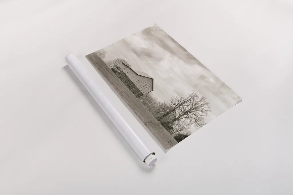 Hilltop Barn View by Nathan Larson. shown as a rolled paper print. Available as archival giclee rolled canvas, fine art paper, or poster print. SKU 98029i.