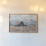 Historic Row III by Nathan Larson. shown as a paper print in a natural frame. Available as a archival giclee rolled canvas, fine art paper, or poster print. SKU 89456i.