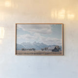 Historic Row IV by Nathan Larson. shown as a paper print in a natural frame. Available as a archival giclee rolled canvas, fine art paper, or poster print. SKU 89457i.