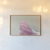 Hollyhock Edge by Nathan Larson. shown as a paper print in a natural frame. Available as a archival giclee rolled canvas, fine art paper, or poster print. SKU 81198i.