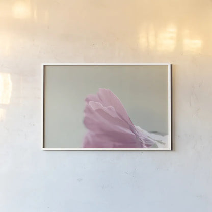 Hollyhock Edge by Nathan Larson. shown as a paper print in a white frame. Available as a archival giclee rolled canvas, fine art paper, or poster print. SKU 81198i.