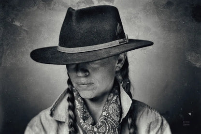 Home on the Range Cowgirl I by Nathan Larson. SKU 77197i. Archival Giclee Fine art print for wall decor.