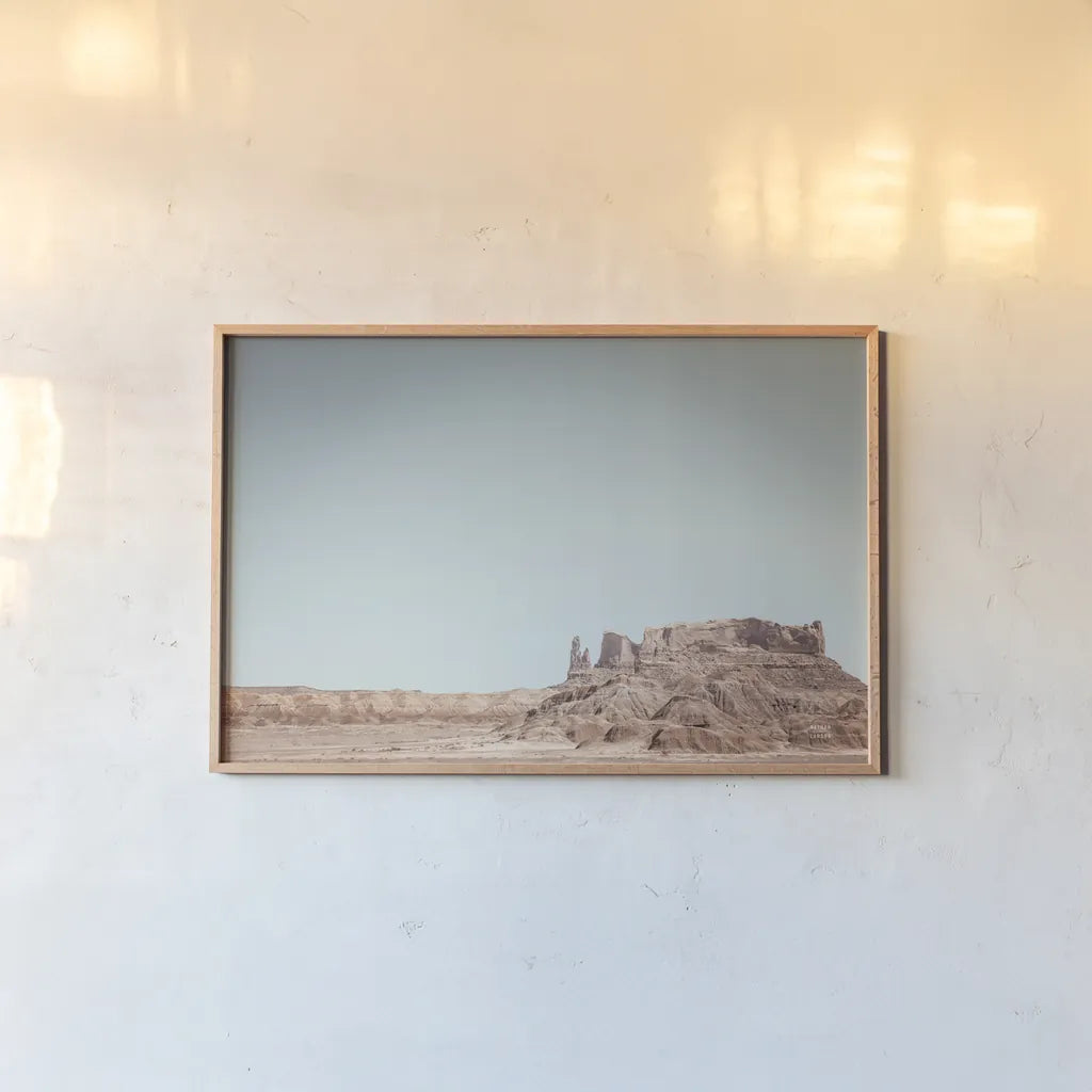 Homeland II by Nathan Larson. shown as a paper print in a natural frame. Available as a archival giclee rolled canvas, fine art paper, or poster print. SKU 86711i.