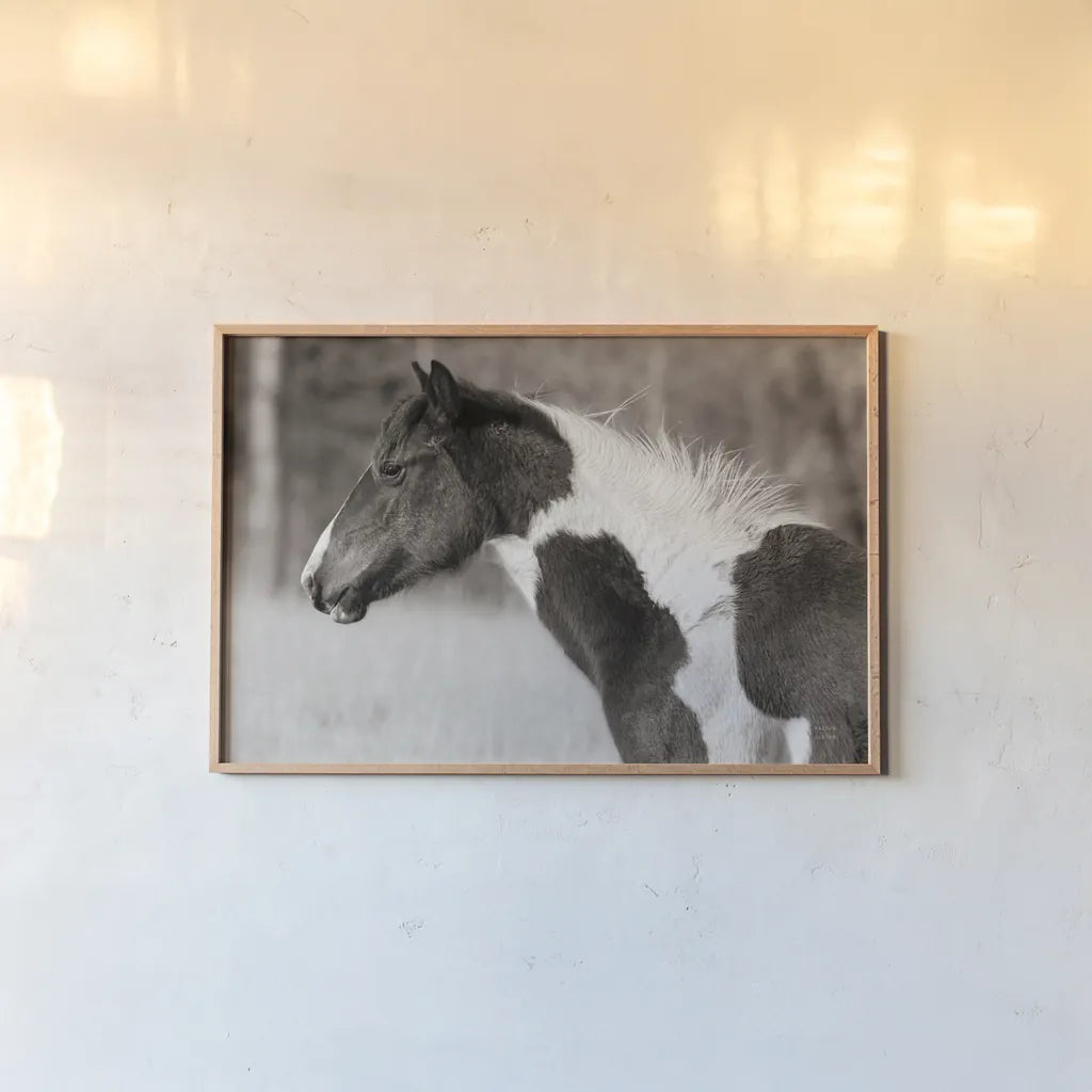 Horse Profile Sepia by Nathan Larson. shown as a paper print in a natural frame. Available as a archival giclee rolled canvas, fine art paper, or poster print. SKU 89462i.