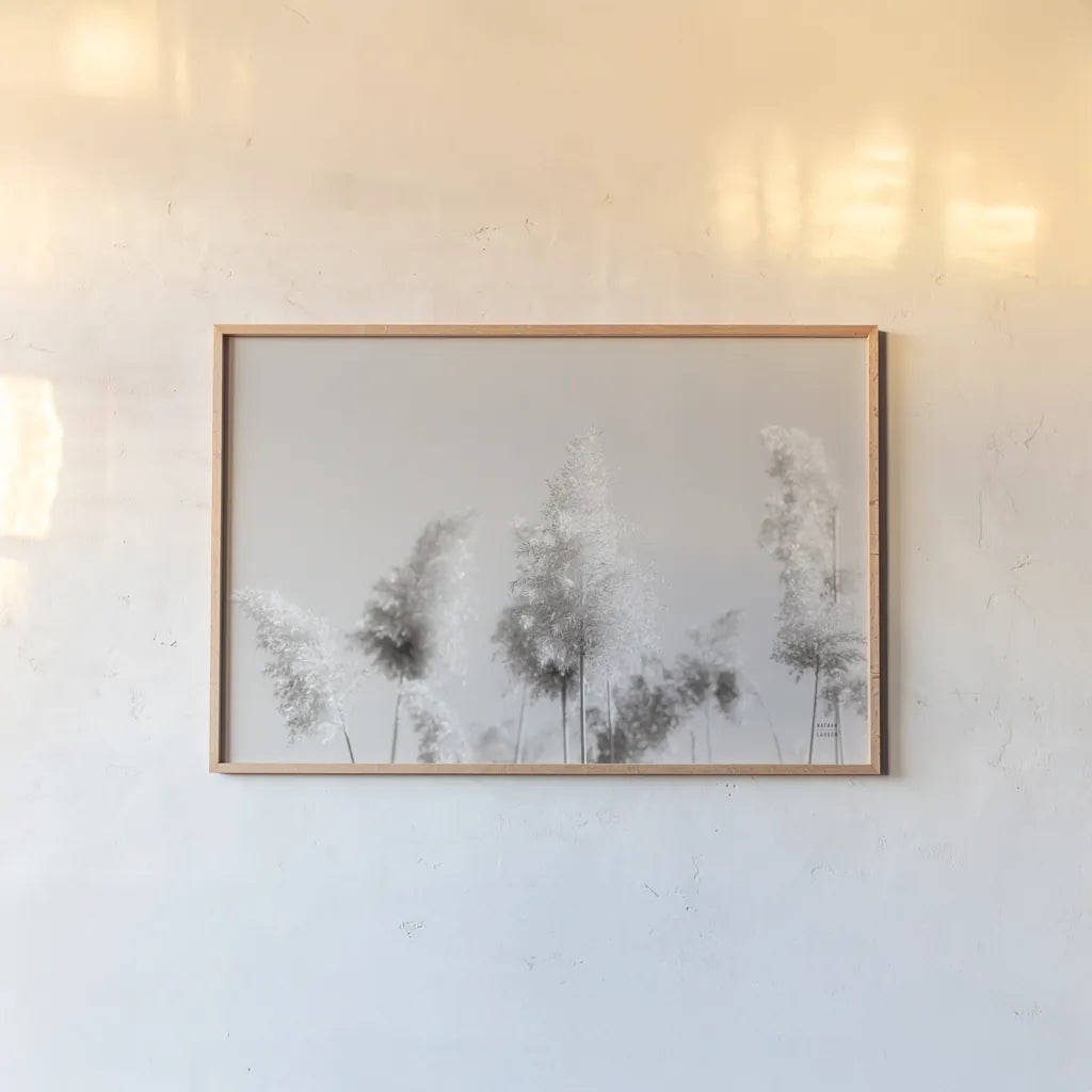 In the Wind I by Nathan Larson. shown as a paper print in a natural frame. Available as a archival giclee rolled canvas, fine art paper, or poster print. SKU 79426i.
