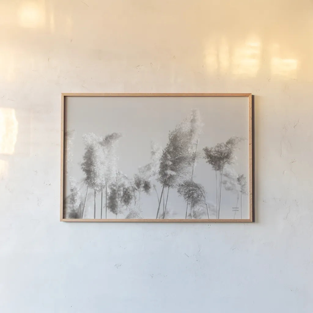 In the Wind II by Nathan Larson. shown as a paper print in a natural frame. Available as a archival giclee rolled canvas, fine art paper, or poster print. SKU 79427i.