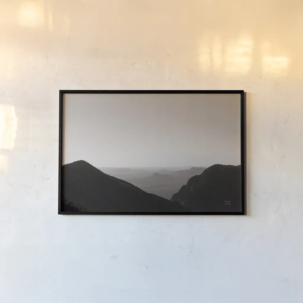 Into the Country by Nathan Larson. shown as a paper print in a black flame. Available as a archival giclee rolled canvas, fine art paper, or poster print. SKU 86075i.